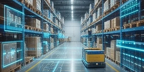 Almacén automatizado con análisis de inventario en tiempo real y flujos de datos